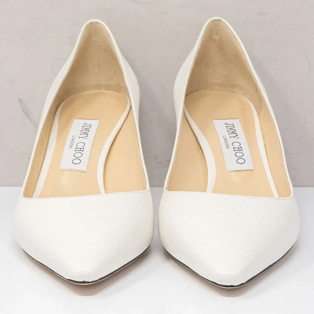 Jimmy Choo White Pointed Heels - Picture 6 of 10